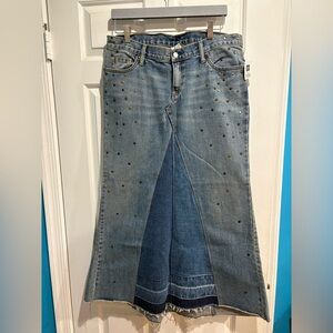 Gap Vintage Y2K  studded blue denim long skirt sz 10 new